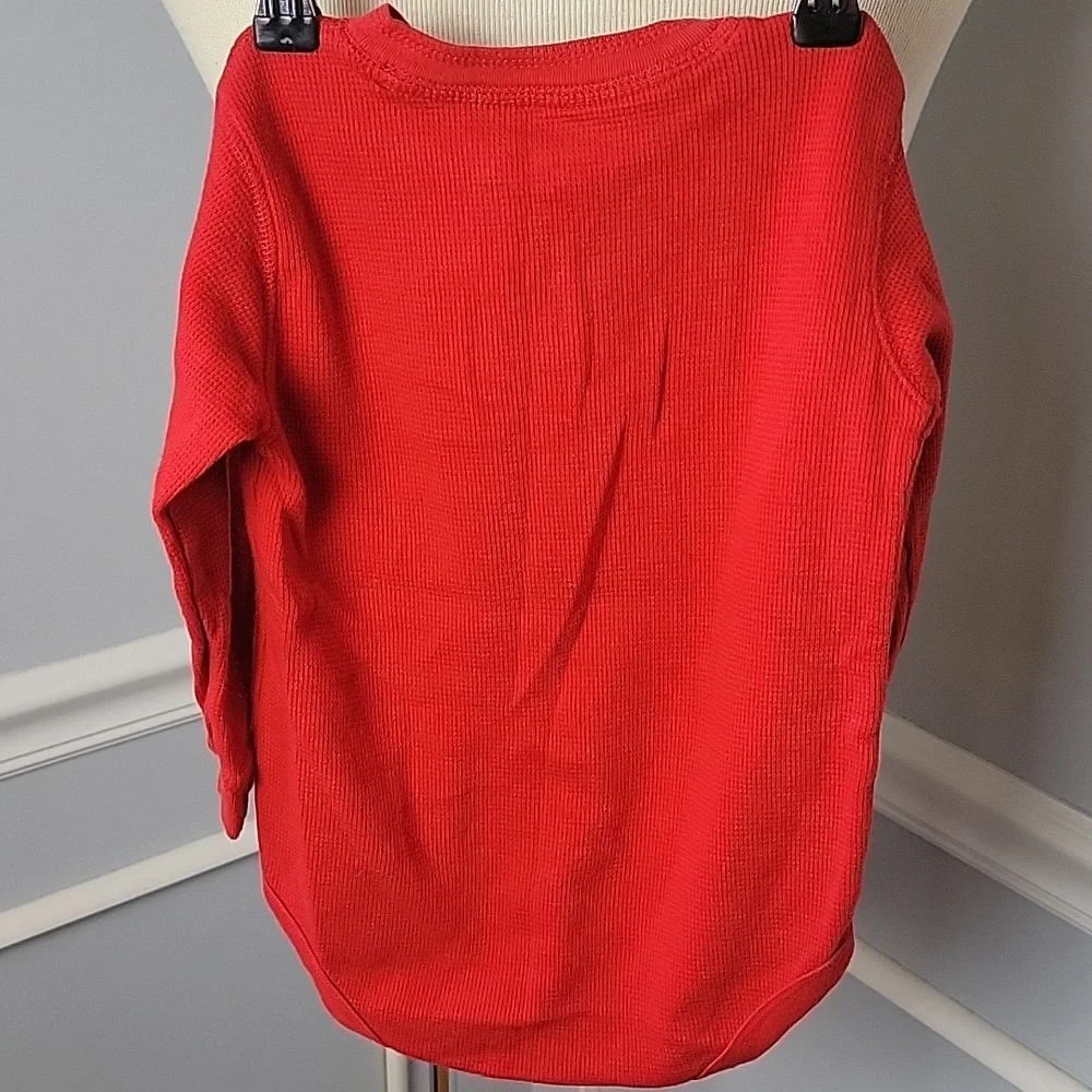 OSHKOSH B'GOSH **3 for $20 item** Red Thermal Henley Long Sleeve One Piece 24 mo